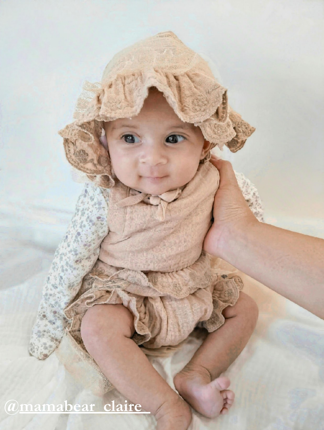 Baby Blanket, Baby Play Mat, Baby Clothes, Organic, Cotton Muslin, Baby Gift, Bonnet, beige, natural, cotton, cotton muslin, muslin, baby romper, cream.