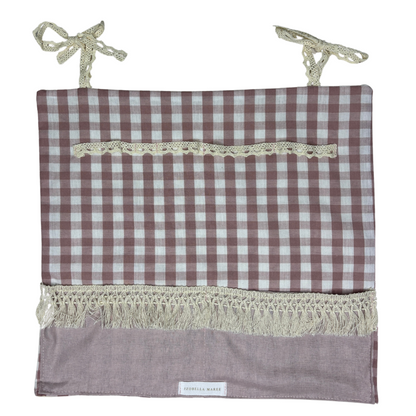 2 Pocket & Headband Organiser, Pink Gingham
