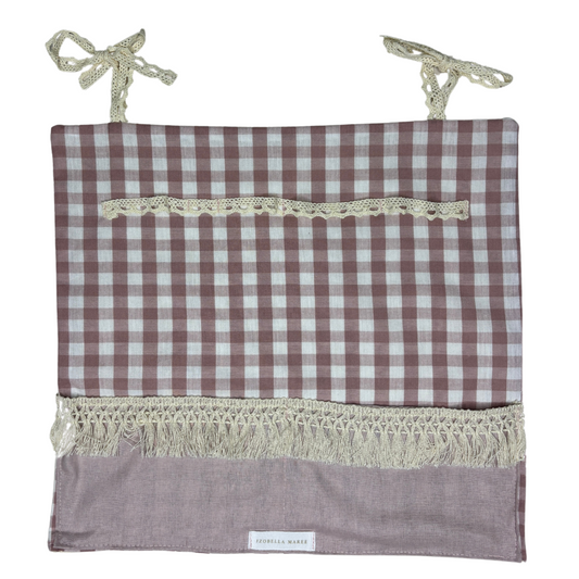 2 Pocket & Headband Organiser, Pink Gingham