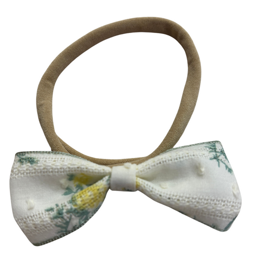 Sage & Floral Bow Headband